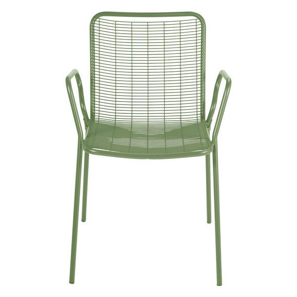 Fauteuil repas outdoor métal vert amande