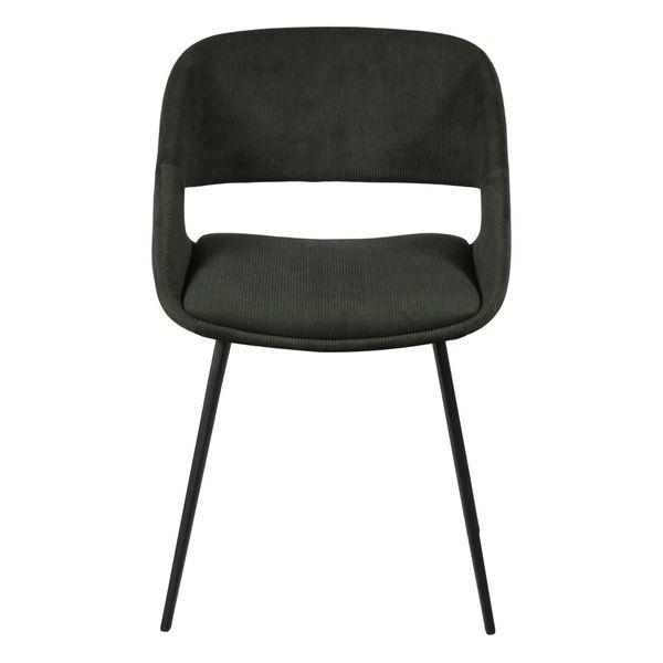 Chaise repas velours côtelé vert foncé