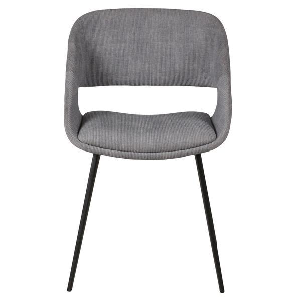 Chaise repas velours côtelé gris clair