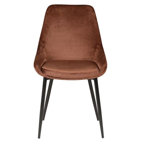 Chaise en velours marron