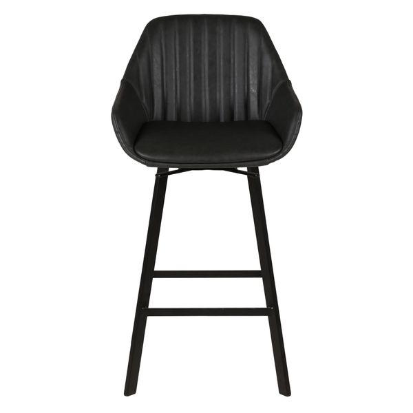 Chaise de bar pivotante noir mat