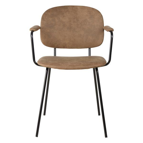 Fauteuil tissu effet daim marron foncé
