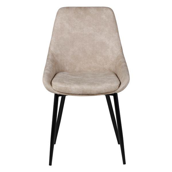 Chaise tissu effet daim beige