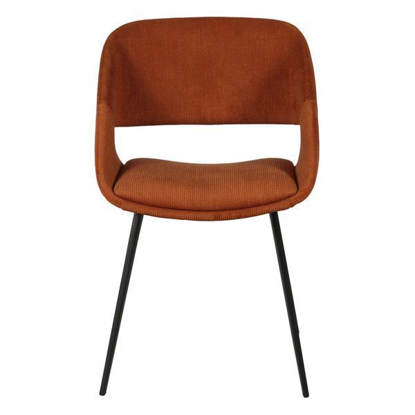 Chaise repas velours côtelé cognac