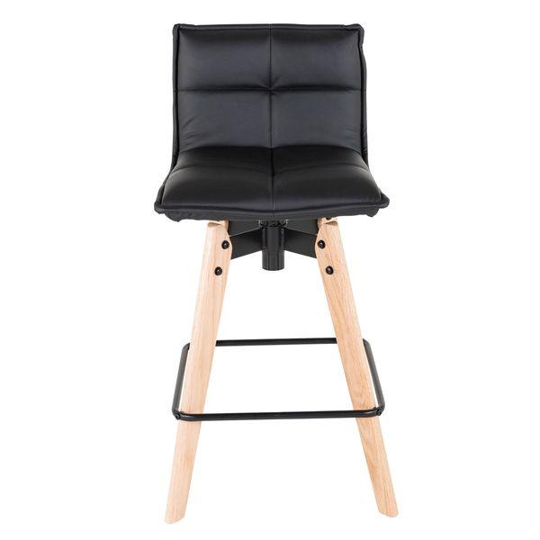 Chaise snack noir pieds chêne - agathe