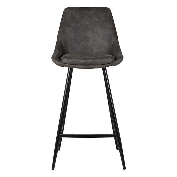 Chaise snack tissu effet daim gris foncé
