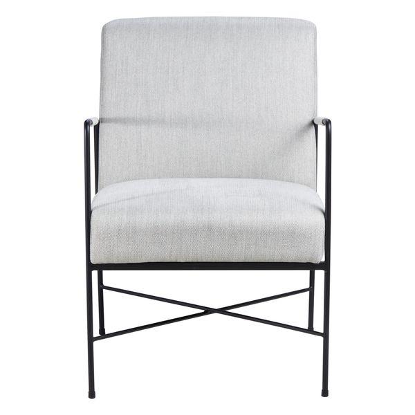 Fauteuil chevron gris pieds métal