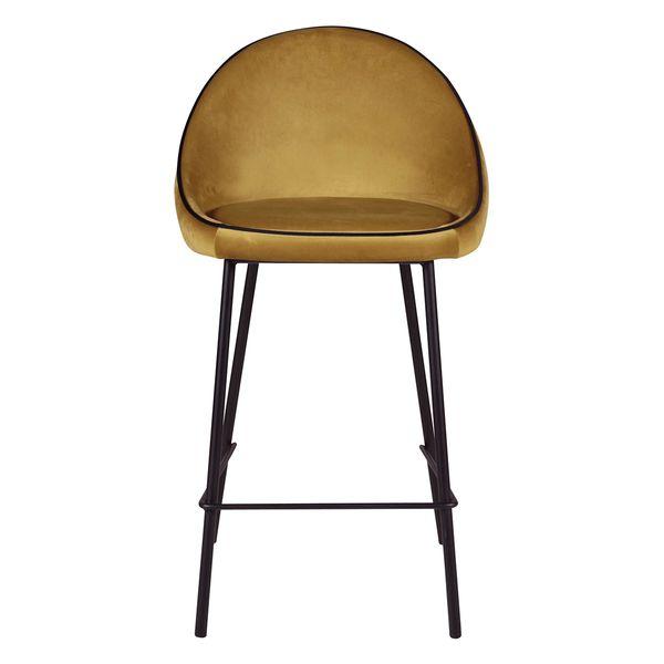 Chaise de bar velours ocre