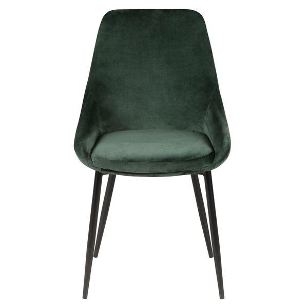Chaise en velours vert sapin