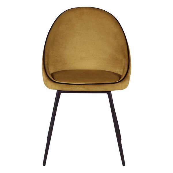 Chaise de repas velours ocre