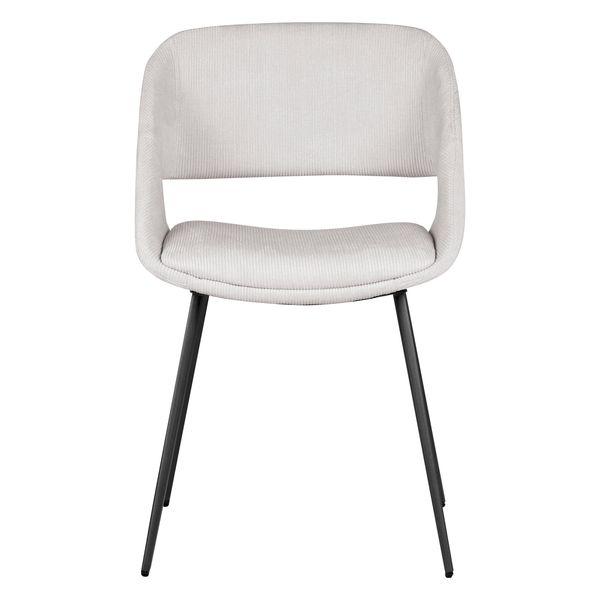 Chaise repas velours côtelé écru