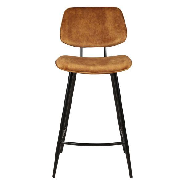 Chaise plan de travail velours ocre