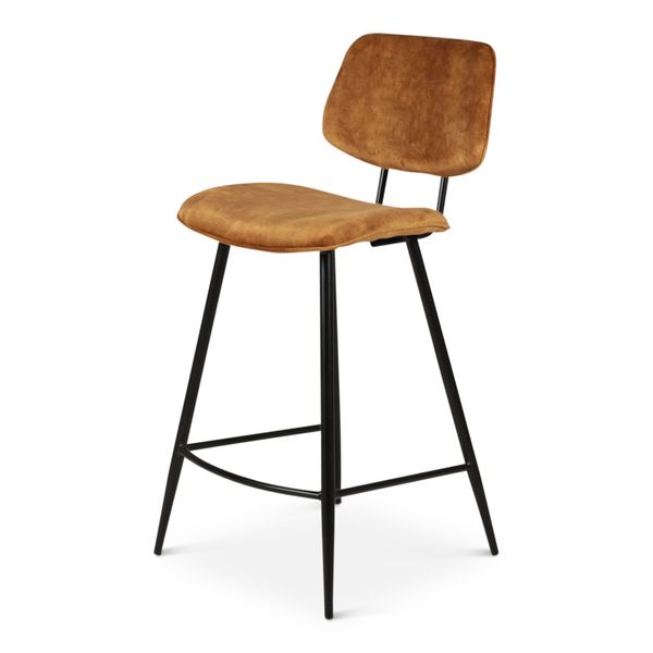 Chaise plan de travail velours ocre