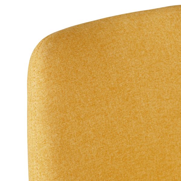 Chaise en tissu jaune moutarde