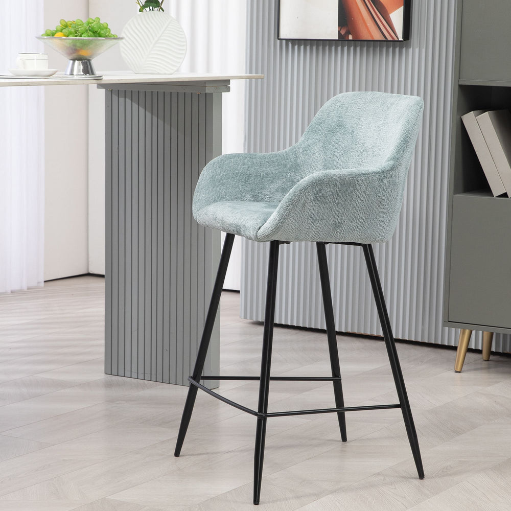 Chaise snack tissu chenille céladon