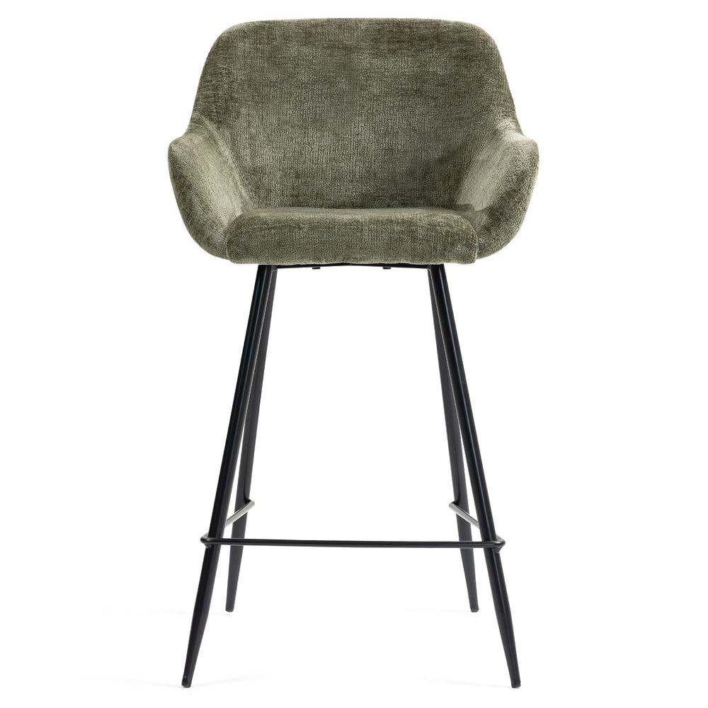 Chaise snack tissu chenille kaki