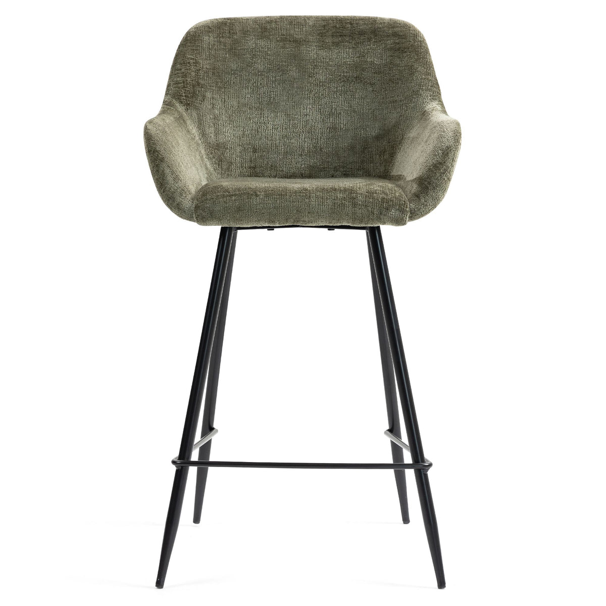 Chaise snack tissu chenille kaki