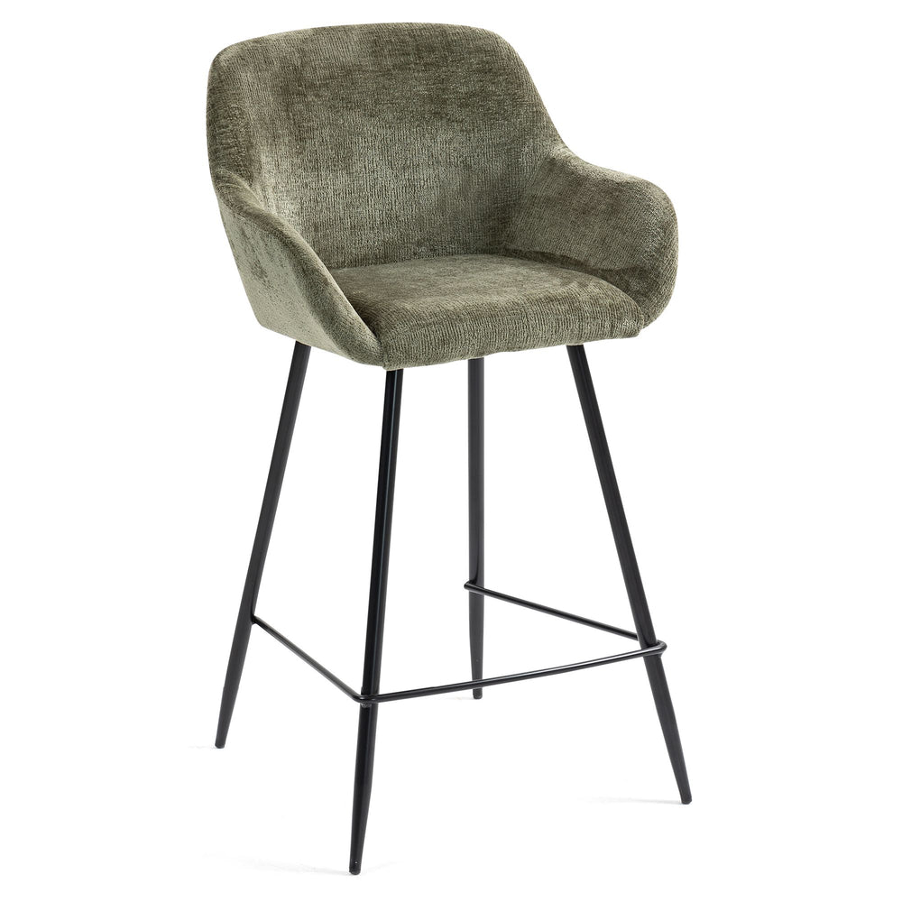 Chaise snack tissu chenille kaki