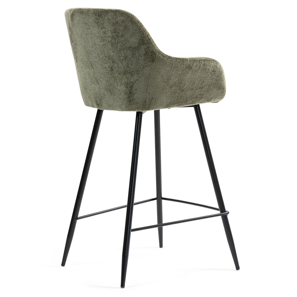Chaise snack tissu chenille kaki