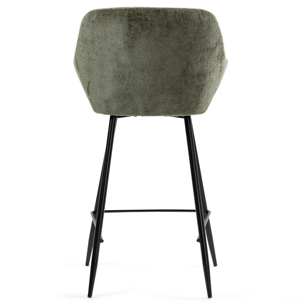 Chaise snack tissu chenille kaki
