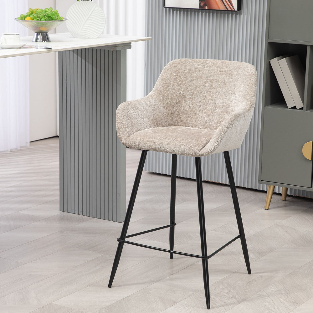 Chaise snack tissu chenille taupe
