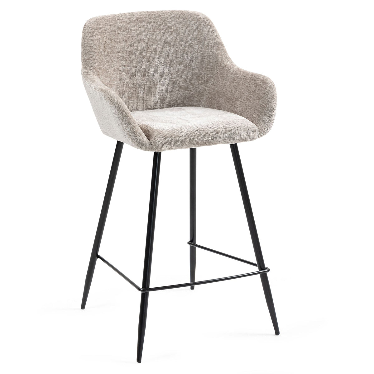 Chaise snack tissu chenille taupe