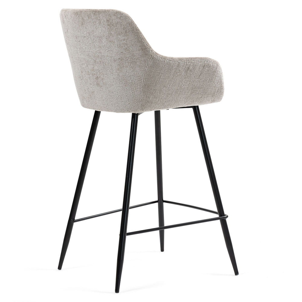 Chaise snack tissu chenille taupe