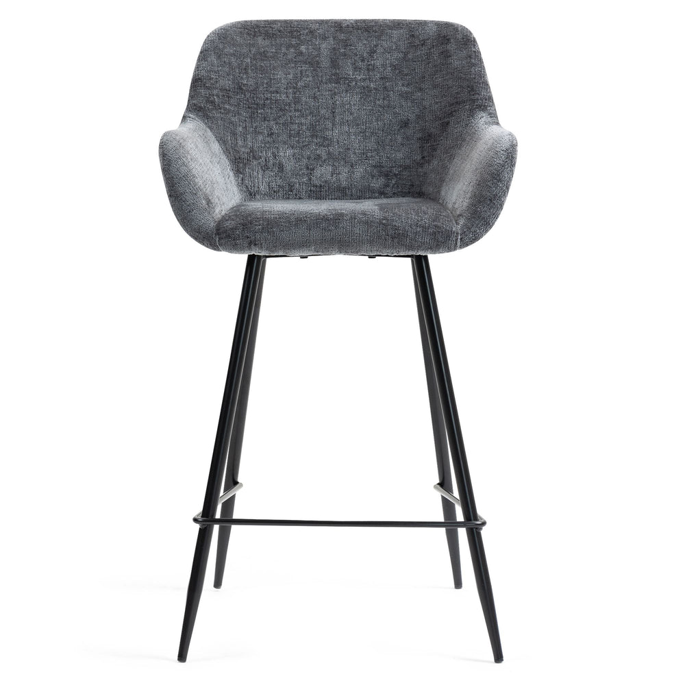 Chaise snack tissu chenille gris