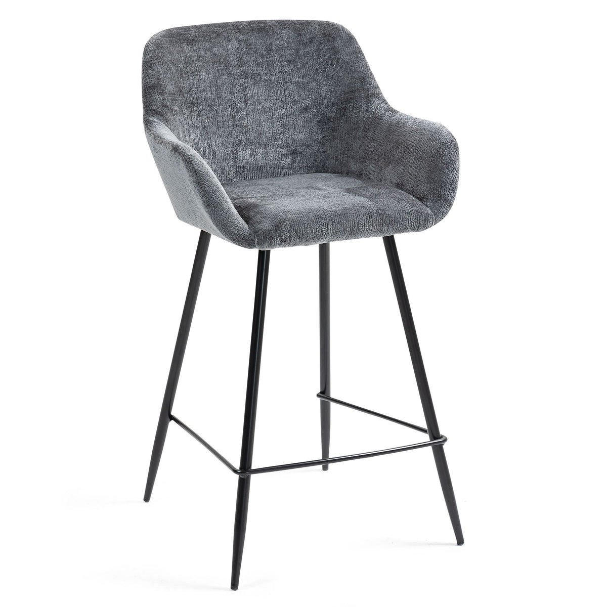 Chaise snack tissu chenille gris