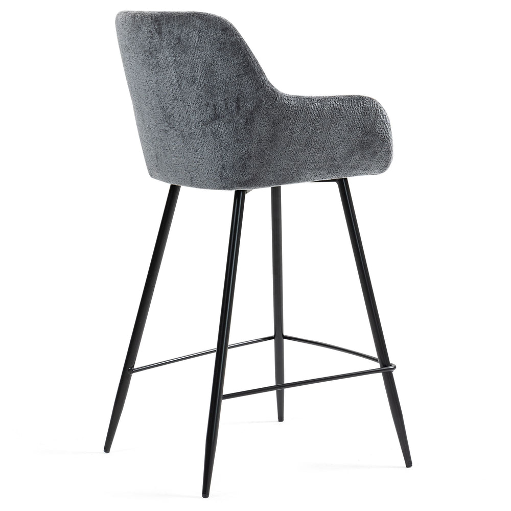 Chaise snack tissu chenille gris