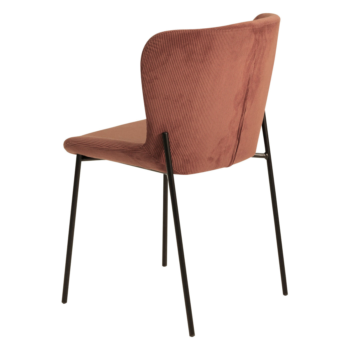 Chaise repas velours côtelé rouge