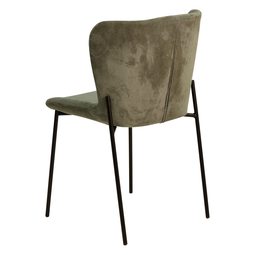 Chaise repas velours côtelé vert amande