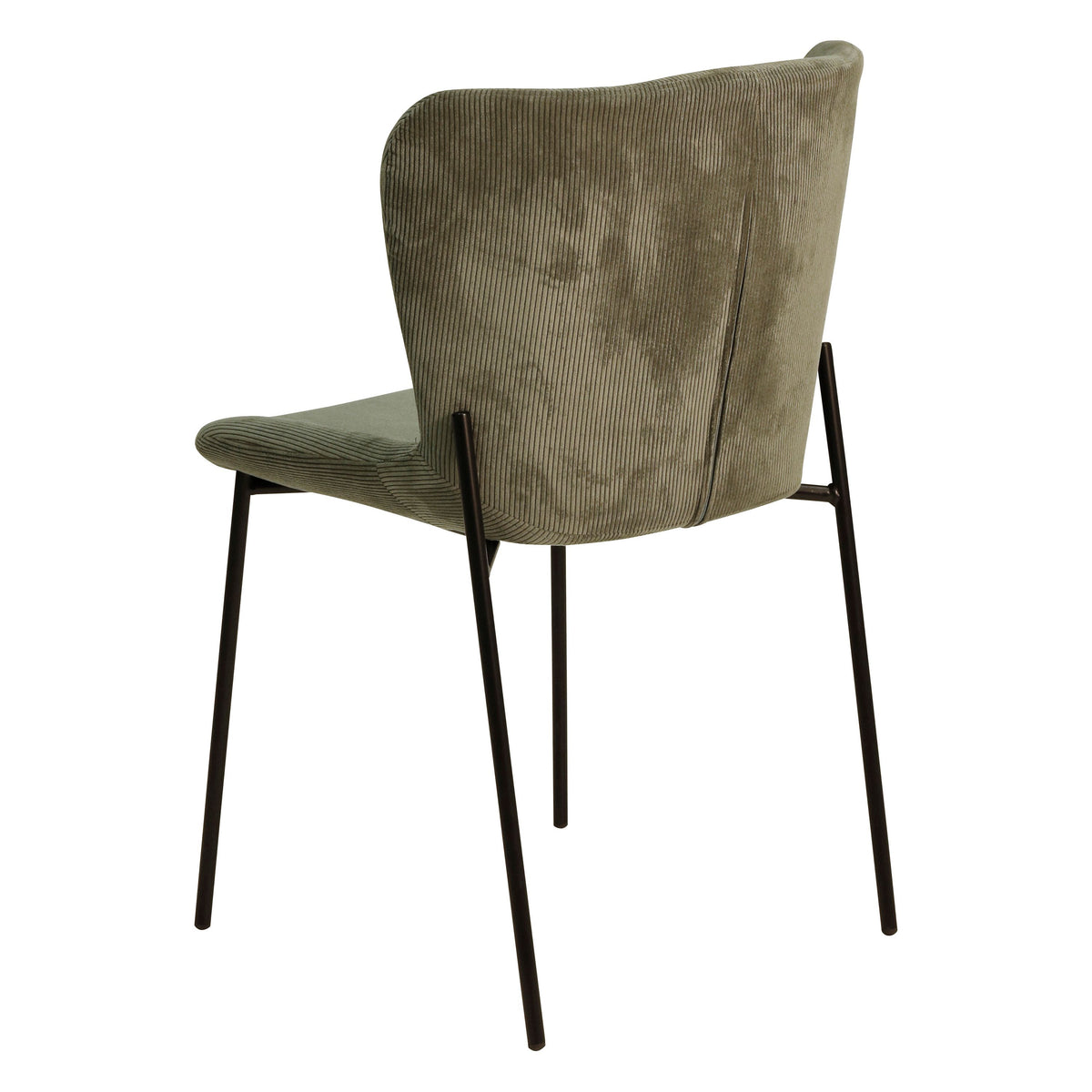 Chaise repas velours côtelé vert amande