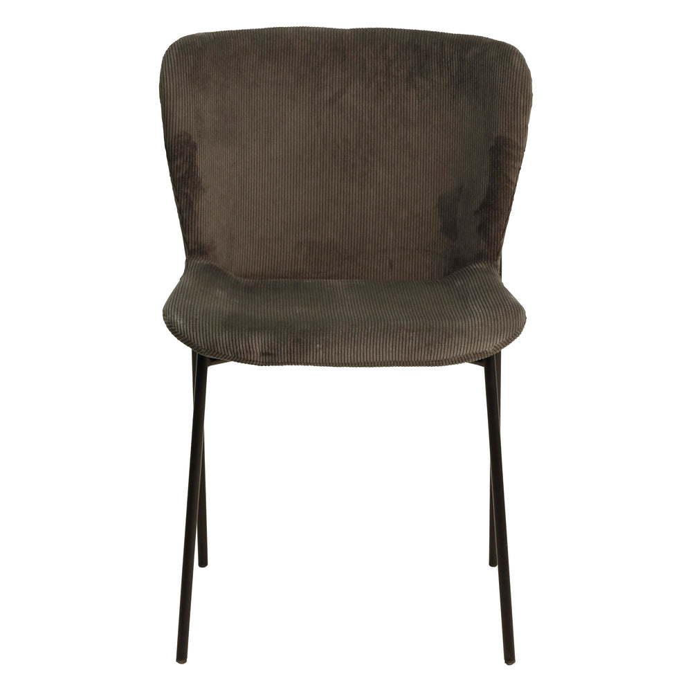 Chaise repas velours côtelé gris foncé