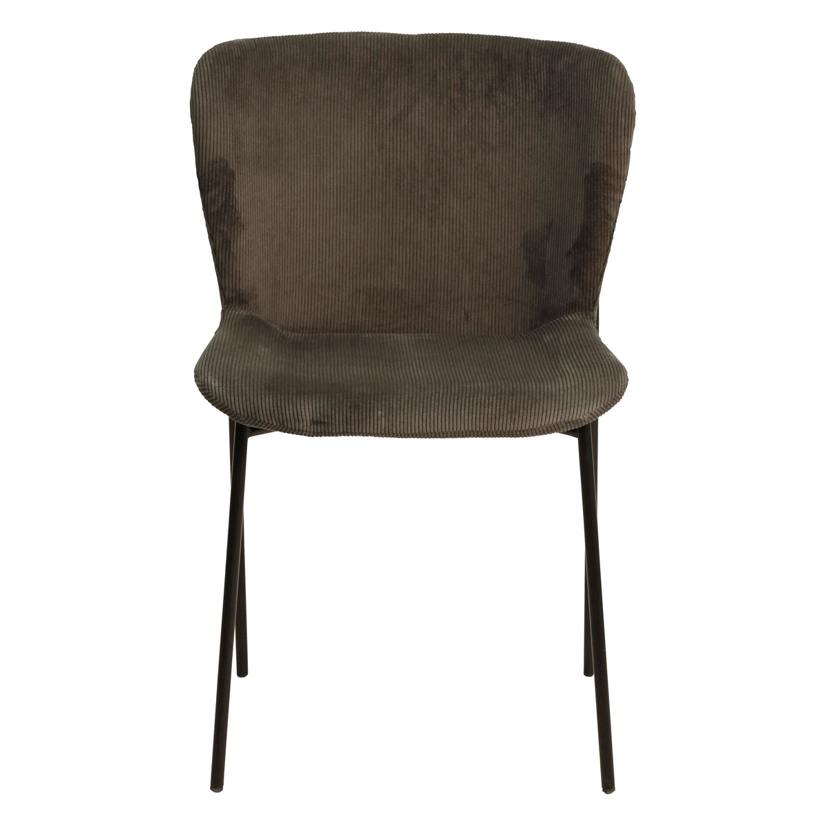 Chaise repas velours côtelé gris foncé
