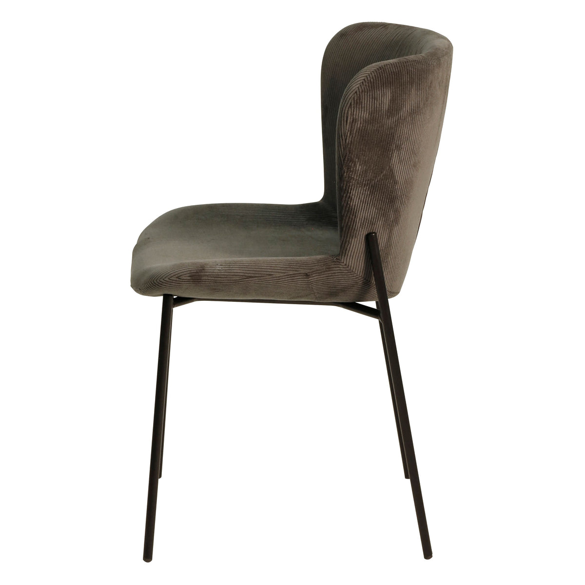 Chaise repas velours côtelé gris foncé