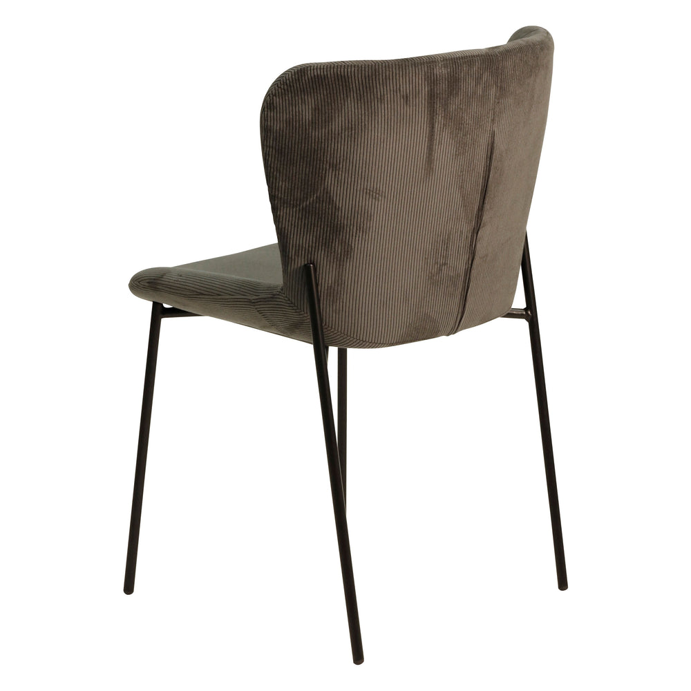 Chaise repas velours côtelé gris foncé