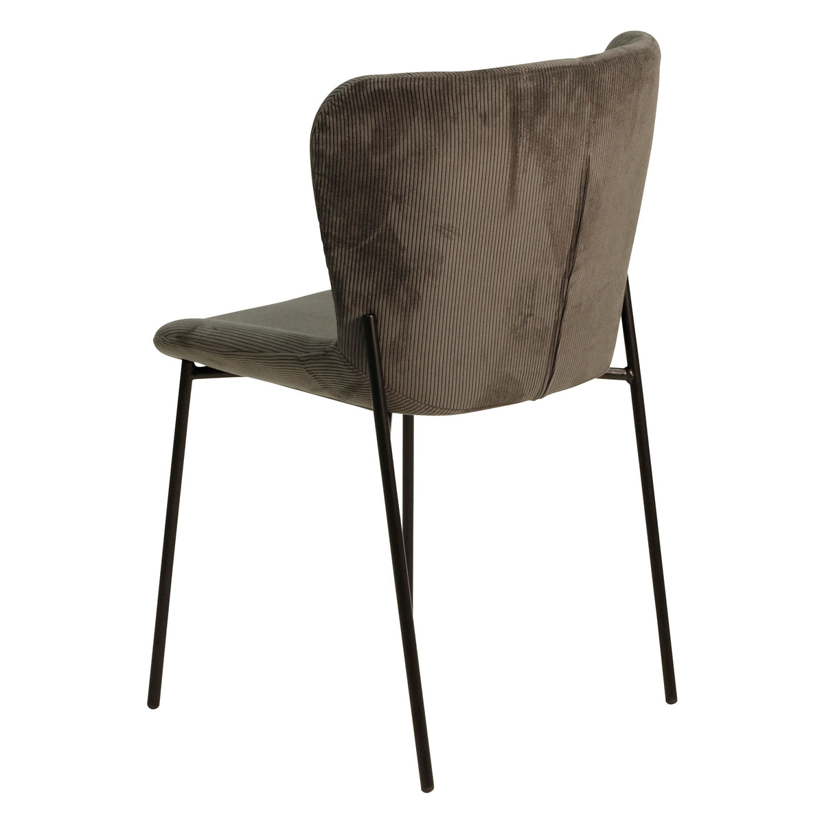 Chaise repas velours côtelé gris foncé
