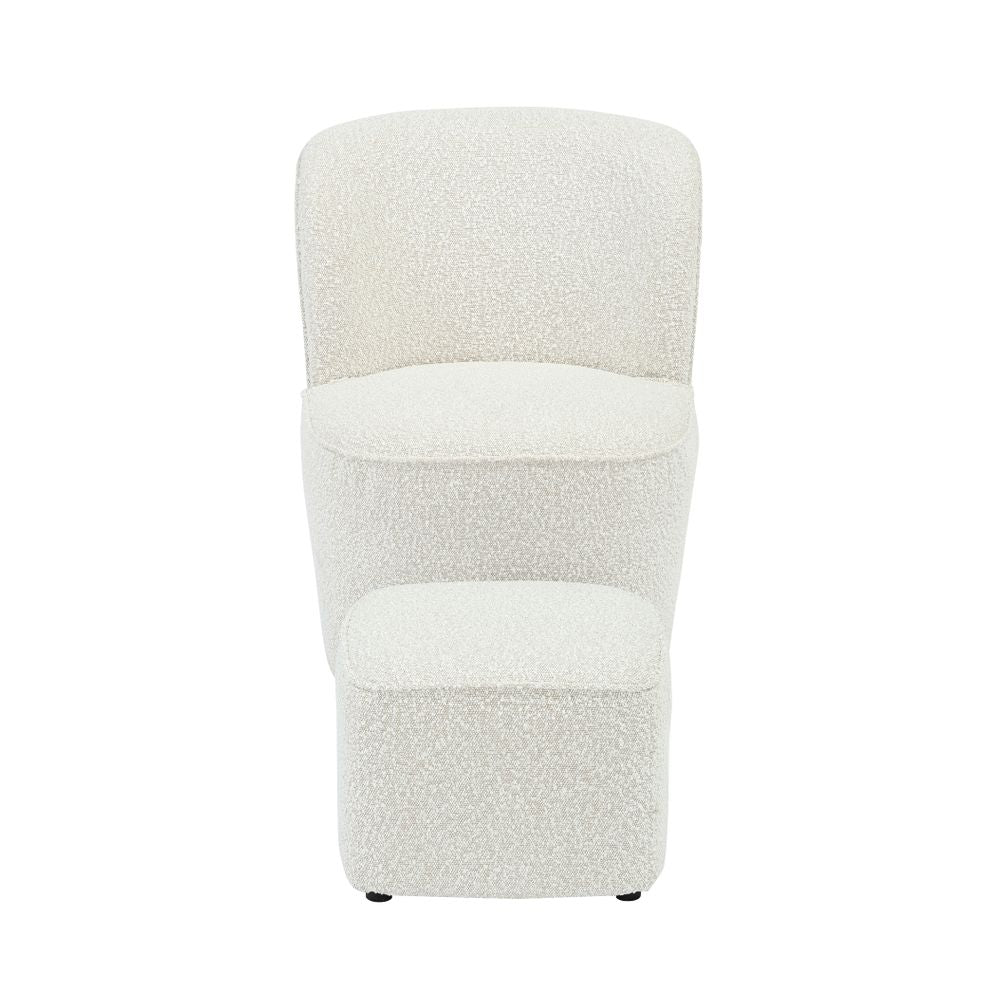 Fauteuil en bouclette écru