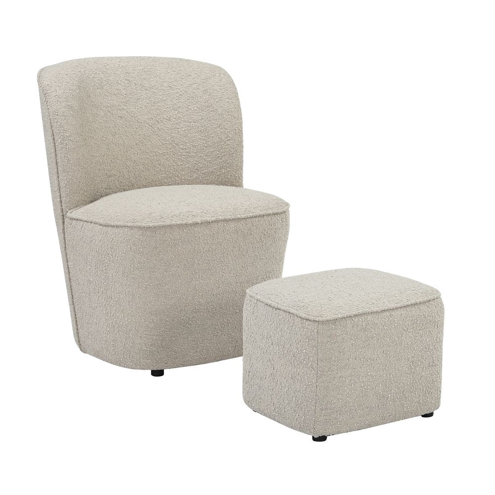Fauteuil en bouclette sable