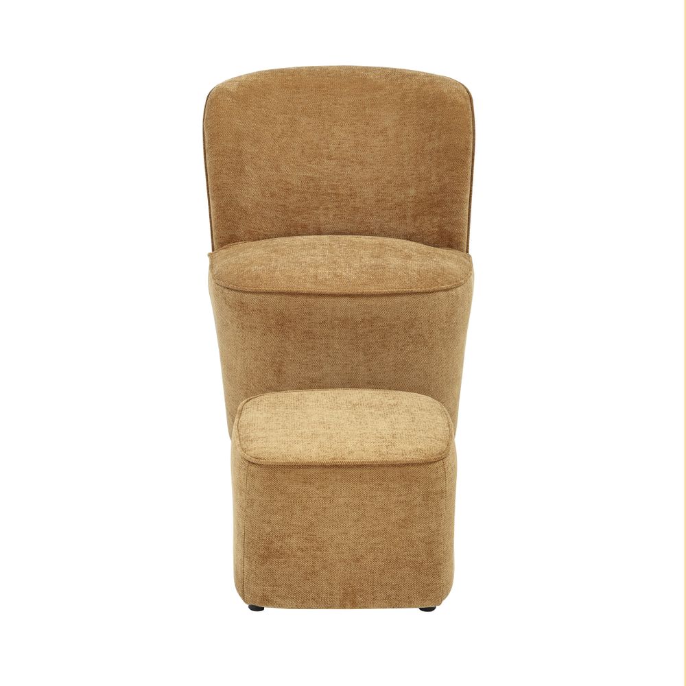 Fauteuil en tissu soft touch ambre