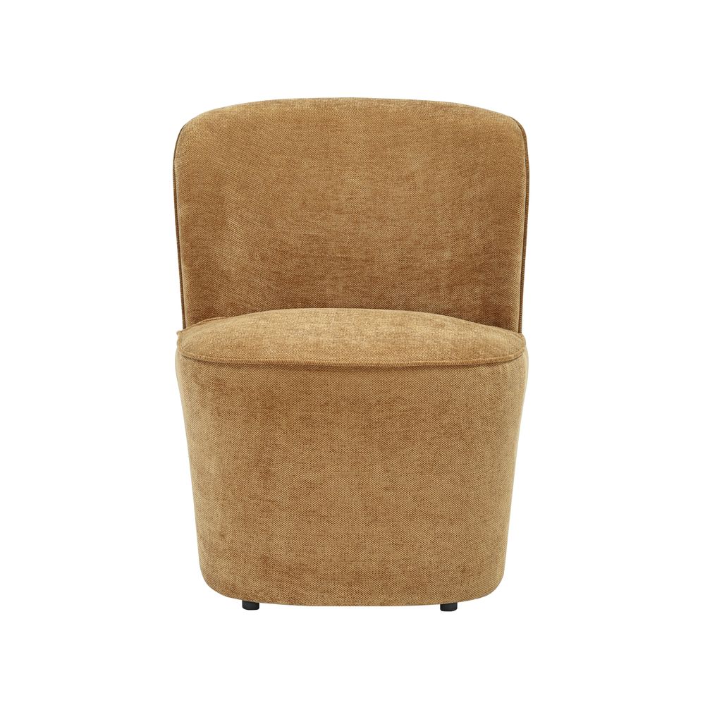 Fauteuil en tissu soft touch ambre