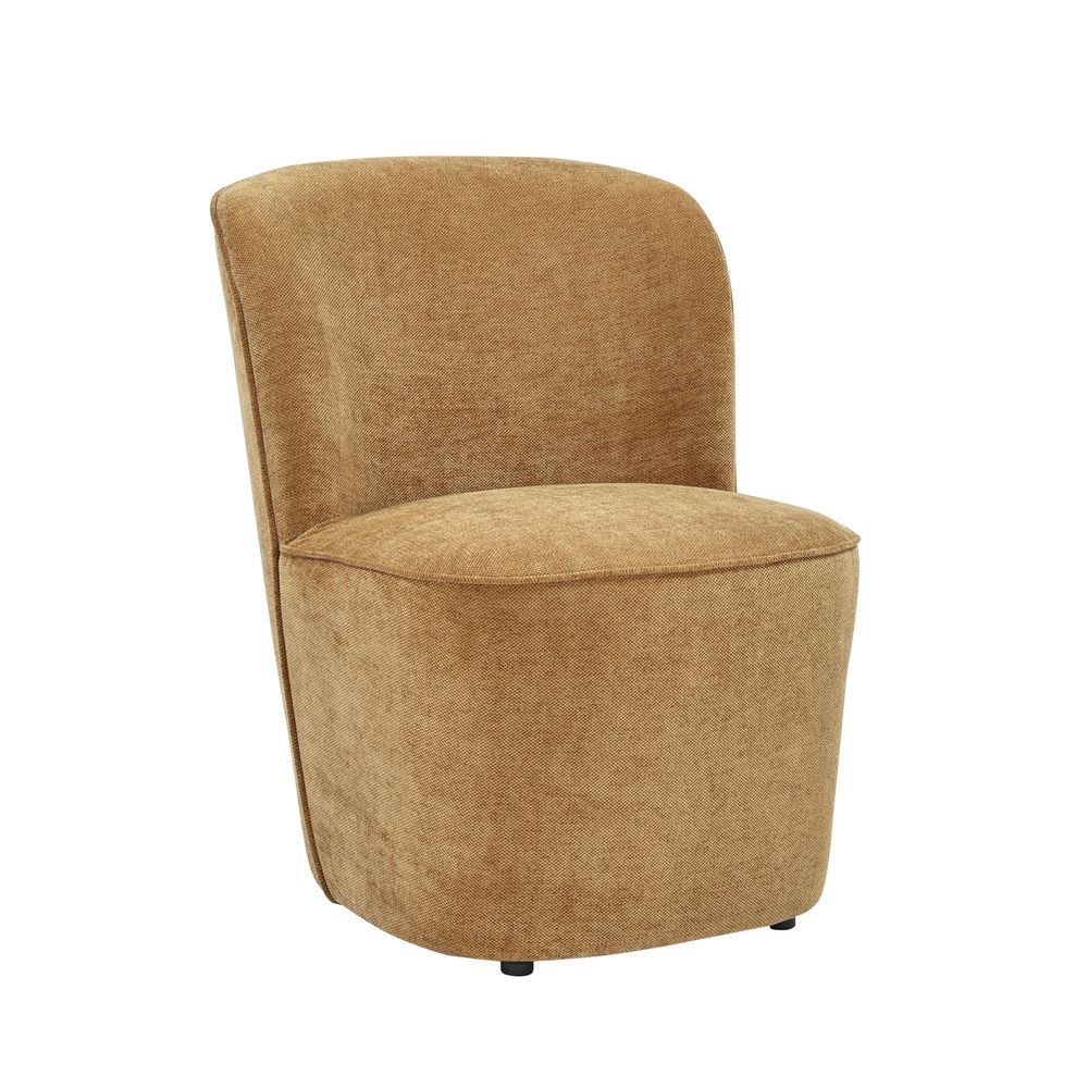 Fauteuil en tissu soft touch ambre