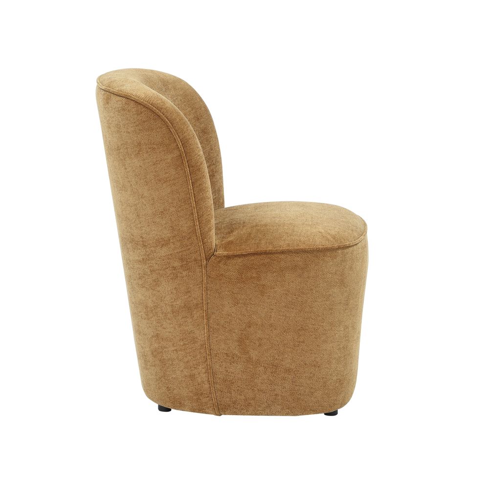 Fauteuil en tissu soft touch ambre