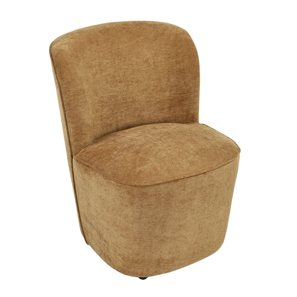 Fauteuil en tissu soft touch ambre