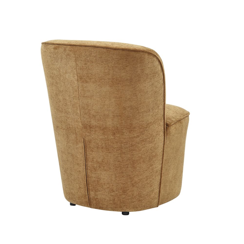 Fauteuil en tissu soft touch ambre