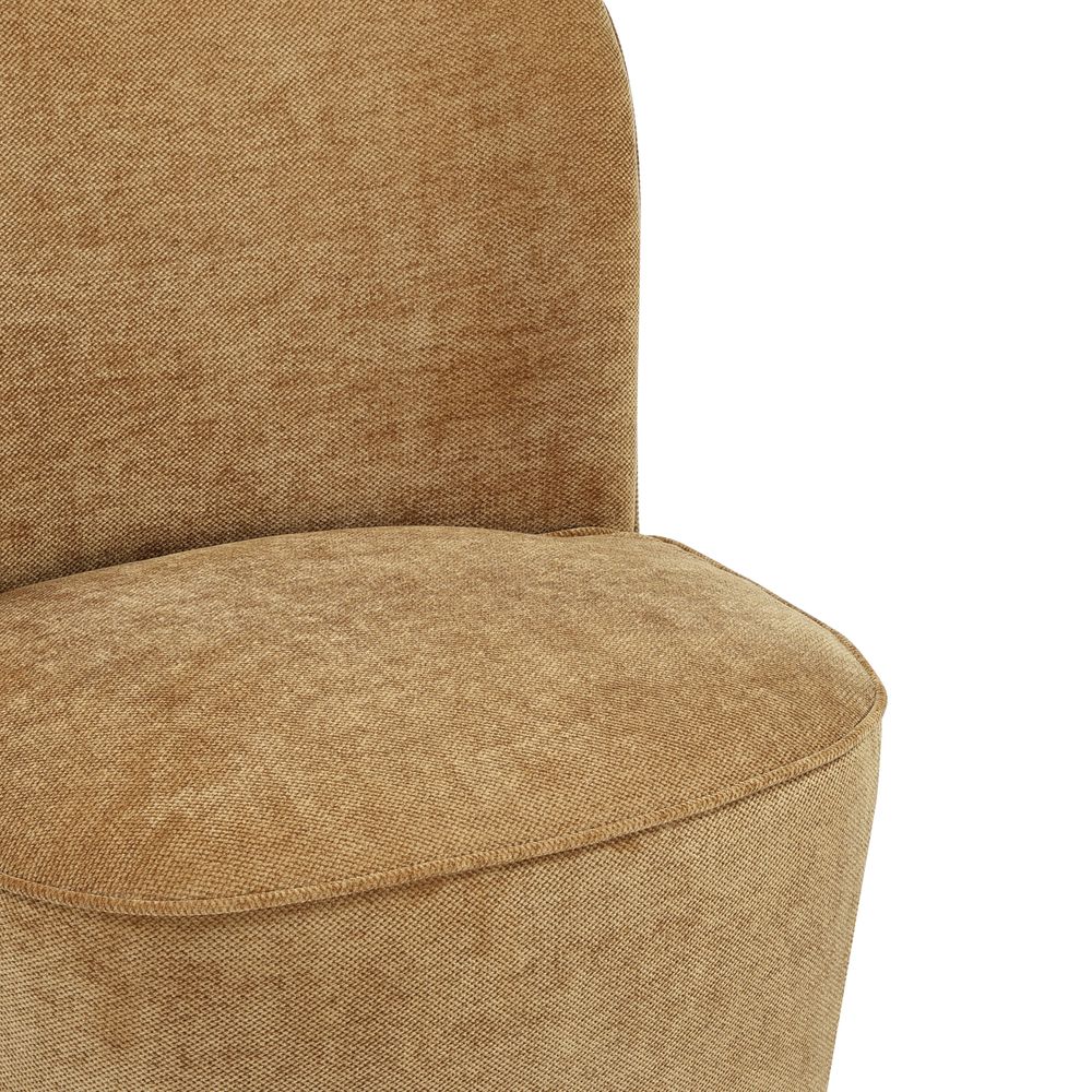 Fauteuil en tissu soft touch ambre