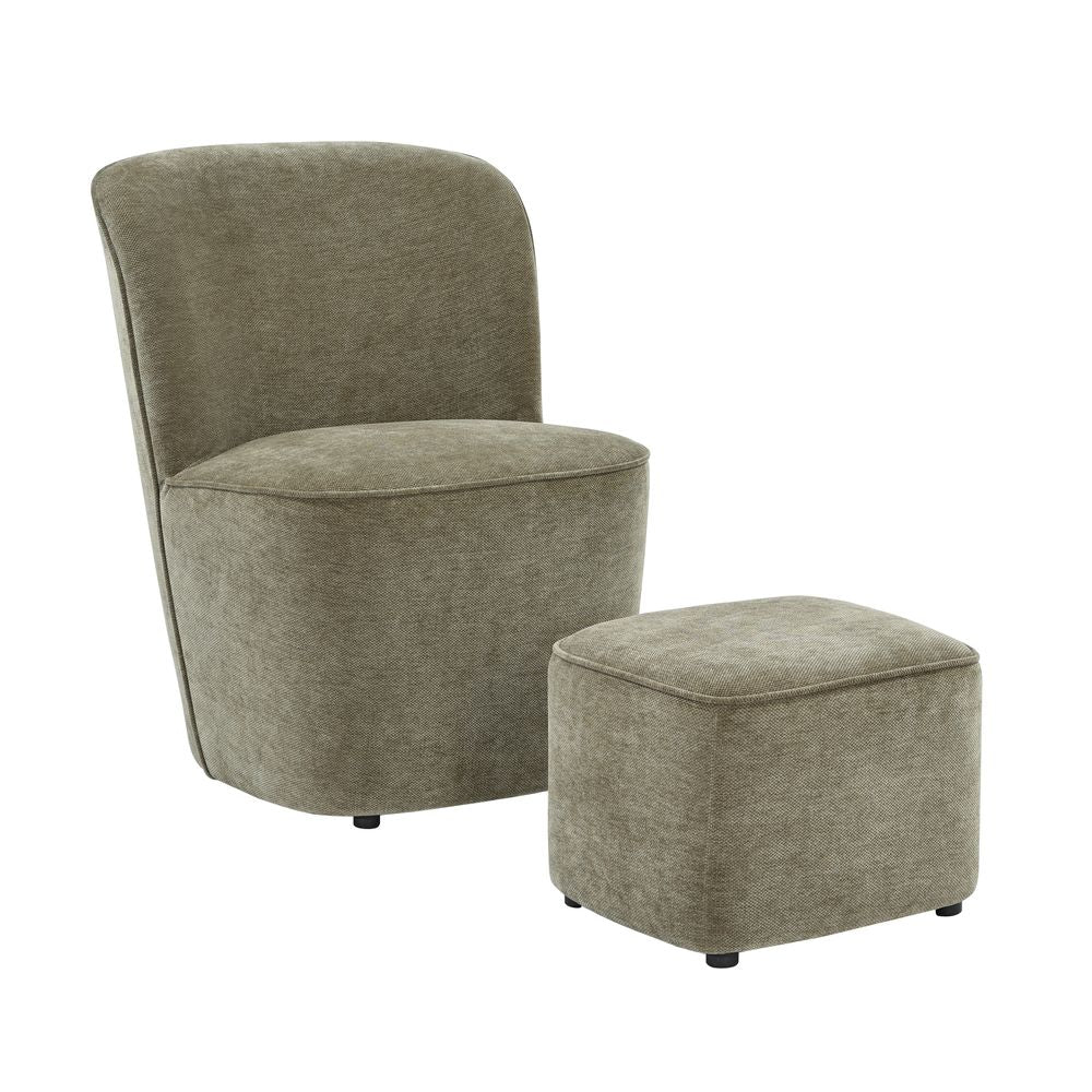 Fauteuil en tissu soft touch kaki