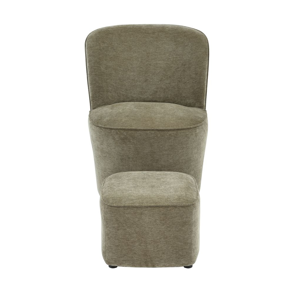 Fauteuil en tissu soft touch kaki