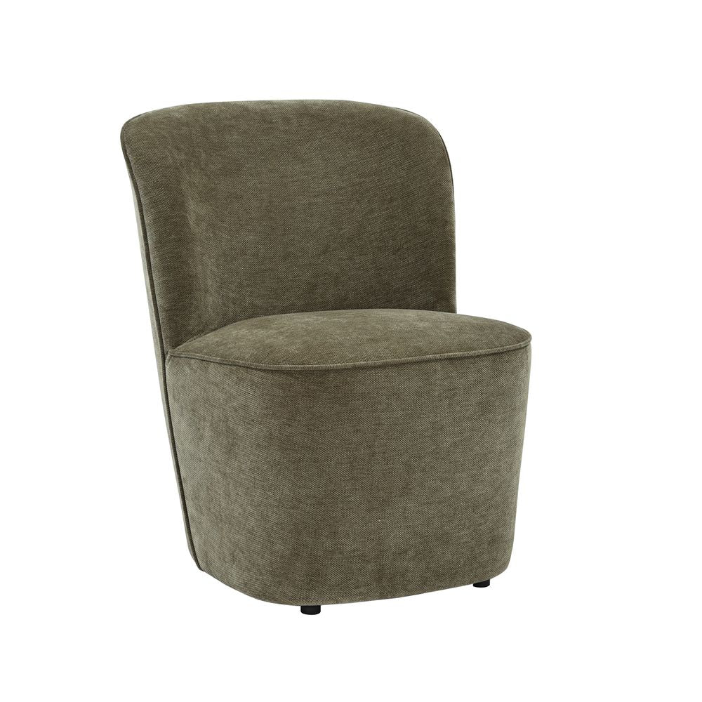 Fauteuil en tissu soft touch kaki